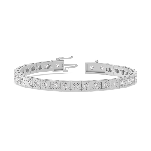 Bezel Setting Round Platinum Cipherunity Tennis Diamond Bracelets