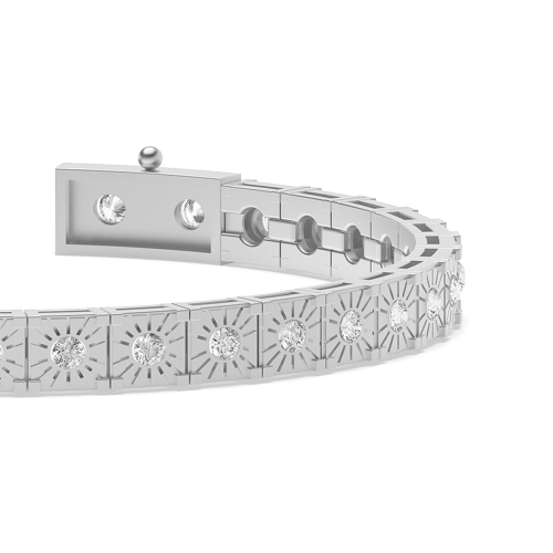 Bezel Setting Round Platinum Cipherunity Tennis Diamond Bracelets