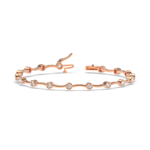 Bezel Setting Round Rose Gold Tennis Bracelet