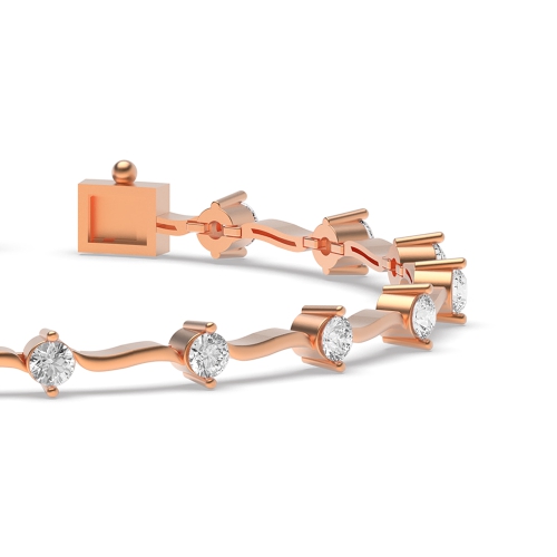 4 Prong Round Rose Gold S link delicate Tennis Diamond Bracelets
