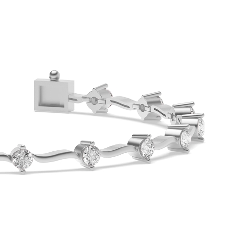 4 Prong Round Platinum S Link Delicate Tennis Bracelet