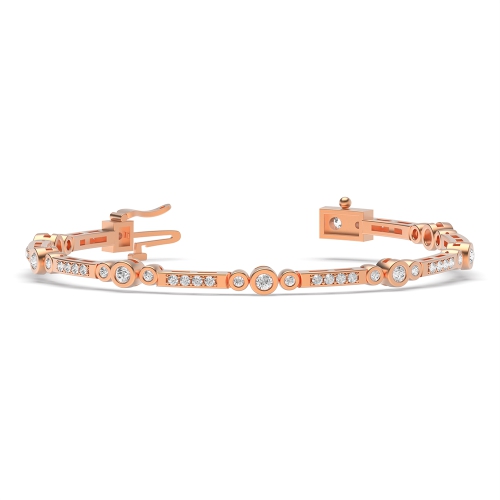 4 Prong Round Rose Gold Radianteternal Tennis Diamond Bracelets