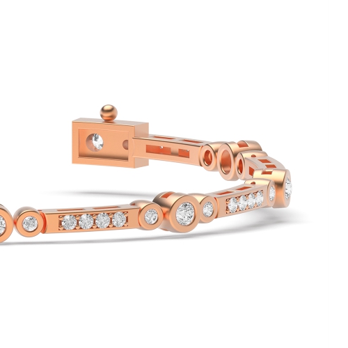 4 Prong Round Rose Gold Radianteternal Tennis Diamond Bracelets