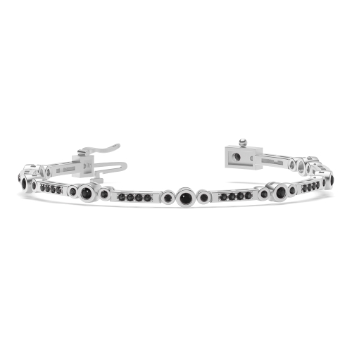4 Prong Round Radianteternal Black Tennis Diamond Bracelets