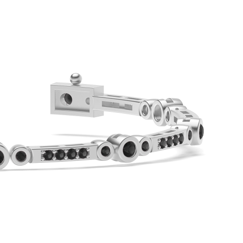 4 Prong Round Radianteternal Black Tennis Diamond Bracelets