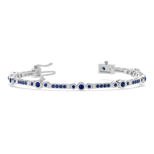 4 Prong Round RadiantEternal Blue Sapphire Tennis Bracelet