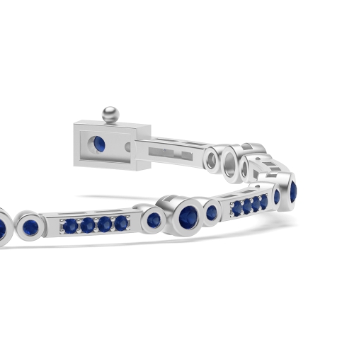 4 Prong Round RadiantEternal Blue Sapphire Tennis Bracelet