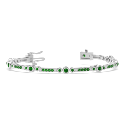 4 Prong Round Radianteternal Emerald Tennis Diamond Bracelets