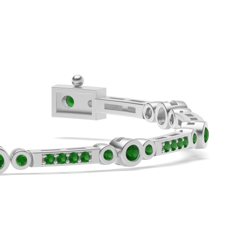 4 Prong Round Radianteternal Emerald Tennis Diamond Bracelets