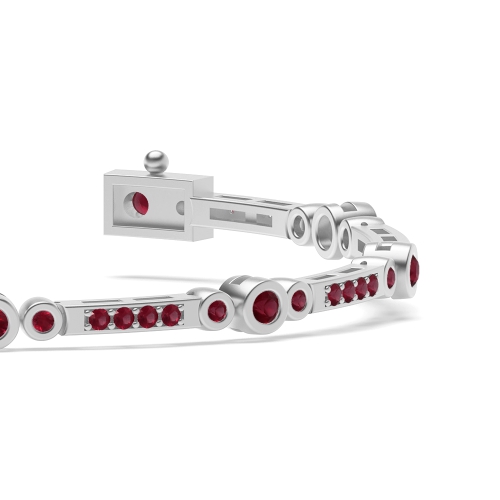 4 Prong Round Radianteternal Ruby Tennis Diamond Bracelets