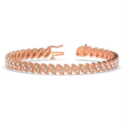 4 Prong Round Rose Gold Tennis Bracelet