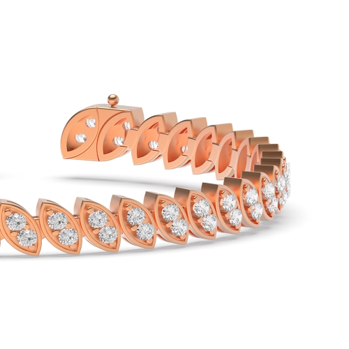 4 Prong Round Rose Gold Tennis Bracelet