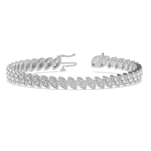 4 Prong Round 2 stone link Diamond Bracelets