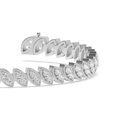 4 Prong Round 2 stone link Diamond Bracelets