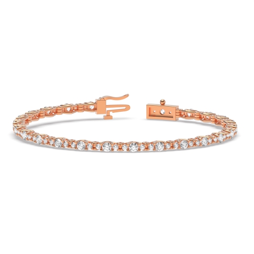 4 Prong Round Rose Gold Tennis Bracelet