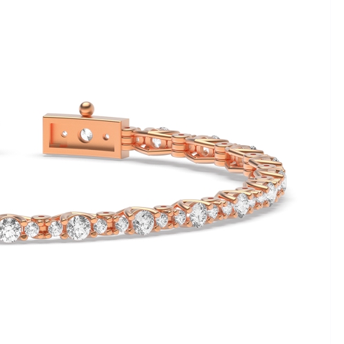 4 Prong Round Rose Gold Tennis Bracelet