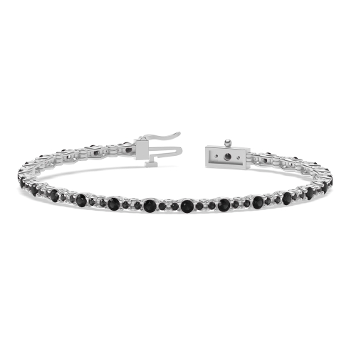 4 Prong Round Forever Black Tennis Diamond Bracelets
