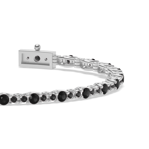 4 Prong Round Forever Black Tennis Diamond Bracelets