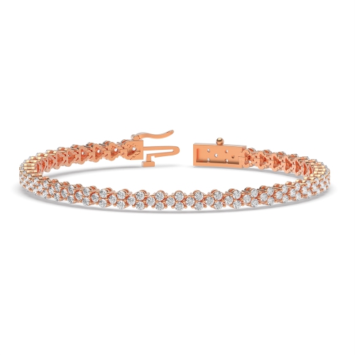 4 Prong Round Rose Gold Exclusive Tennis Diamond Bracelets
