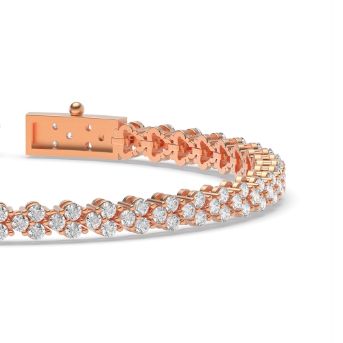 4 Prong Round Rose Gold Exclusive Tennis Diamond Bracelets
