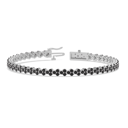4 Prong Round Exclusive Black Cluster Diamond Bracelets