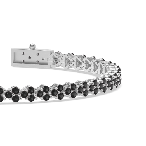 4 Prong Round Exclusive Black Cluster Diamond Bracelets