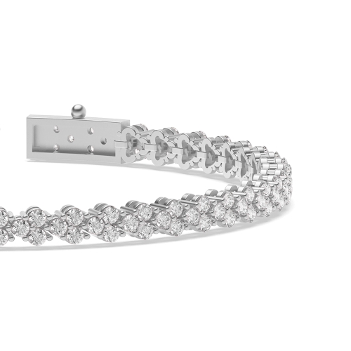 4 Prong Round Platinum Exclusive Tennis Bracelet