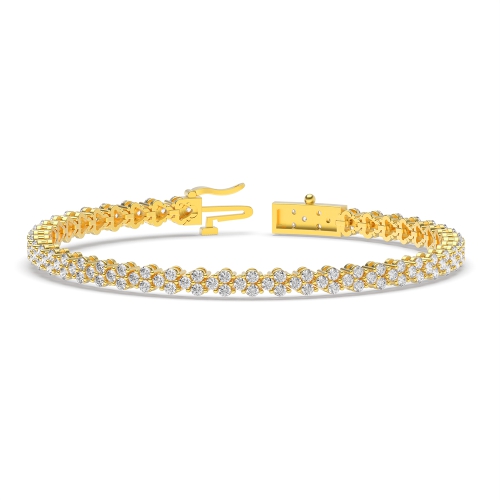 4 Prong Round Yellow Gold Exclusive Tennis Bracelet