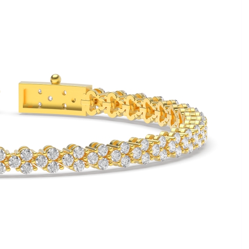 4 Prong Round Yellow Gold Exclusive Tennis Bracelet