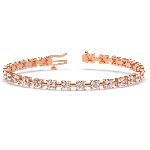 4 Prong Round Rose Gold Tennis Bracelet