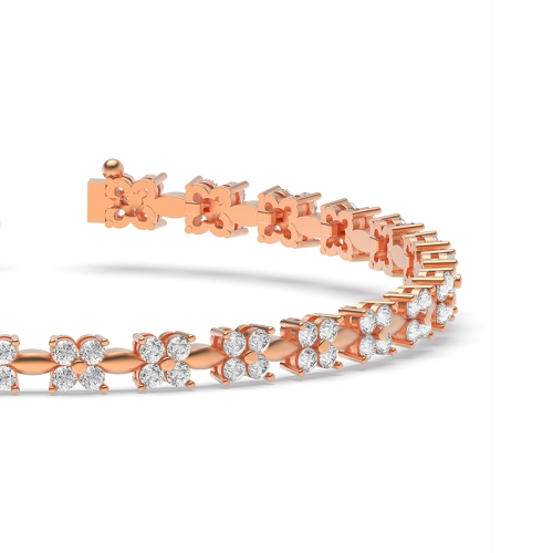 4 Prong Round Rose Gold Tennis Bracelet