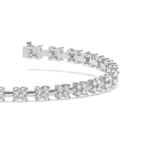4 Prong Round Casual Diamond Bracelets