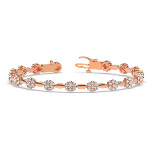 4 Prong Round Rose Gold Tennis Bracelet