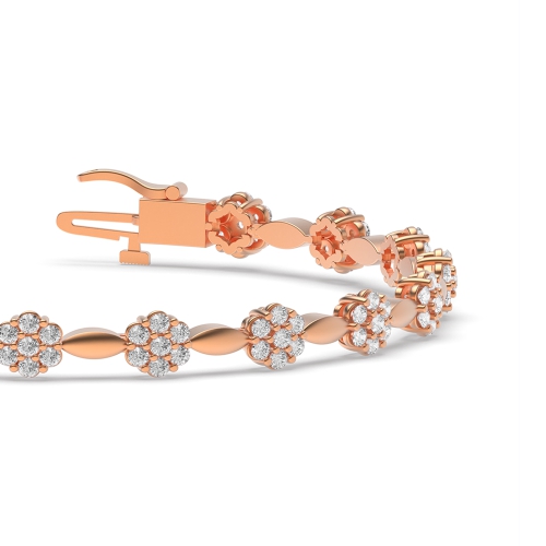 4 Prong Round Rose Gold Tennis Bracelet