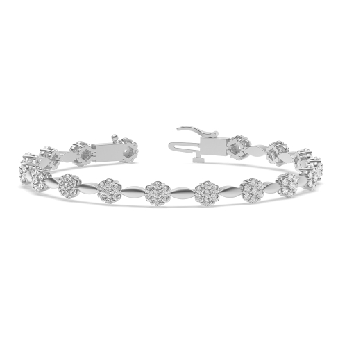 4 Prong Round Celestial link Diamond Bracelets