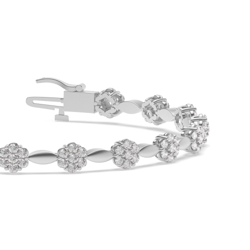 4 Prong Round Celestial link Diamond Bracelets