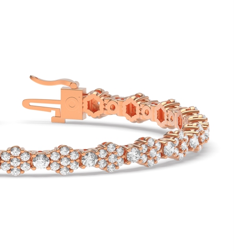4 Prong Round Rose Gold Luxurious Tennis Diamond Bracelets