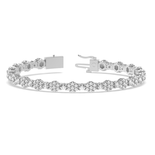 4 Prong Round Platinum Luxurious Tennis Bracelet