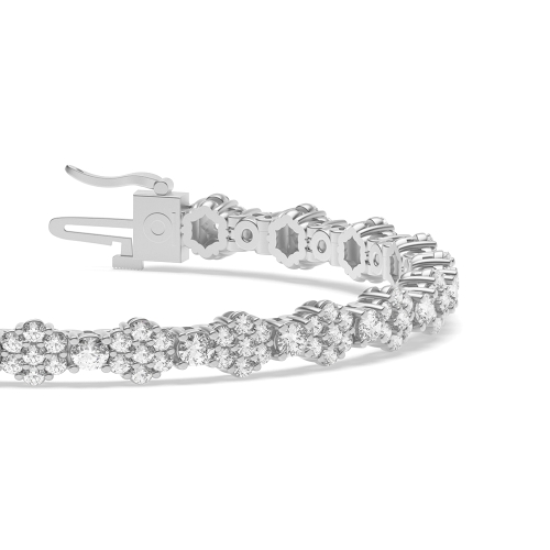 4 Prong Round Platinum Luxurious Tennis Bracelet