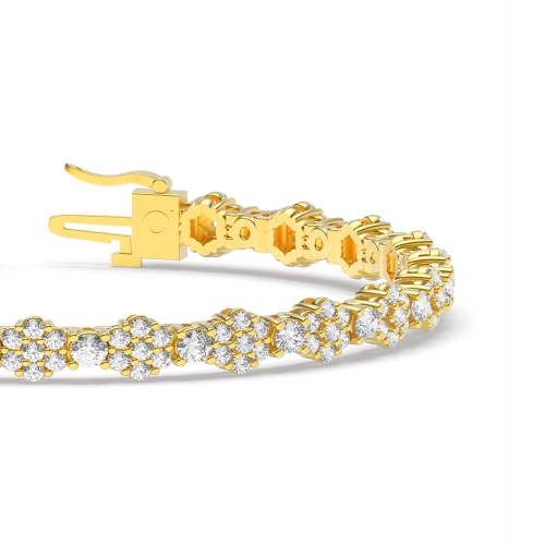 4 Prong Round Yellow Gold Luxurious Tennis Bracelet