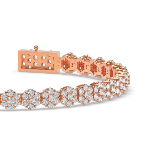 4 Prong Round Rose Gold Tennis Bracelet