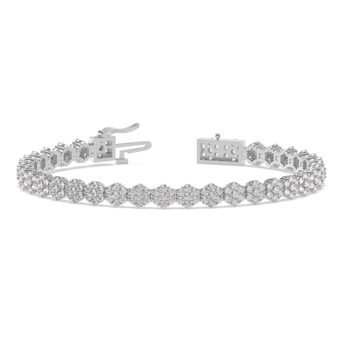 4 Prong Round Glimmer Diamond Bracelets