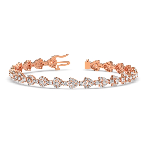 4 Prong Round Rose Gold Tennis Bracelet