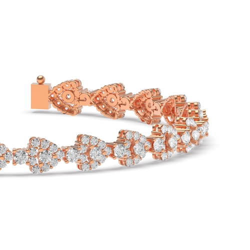 4 Prong Round Rose Gold Tennis Bracelet