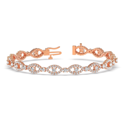 4 Prong Round Rose Gold Tennis Bracelet