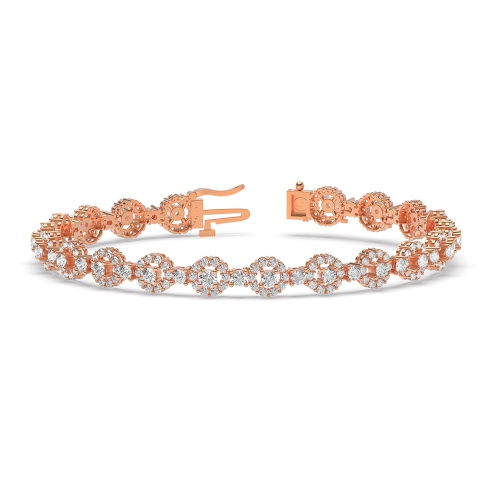 4 Prong Round Rose Gold Lustertrace Tennis Diamond Bracelets