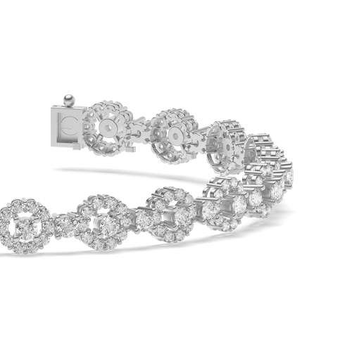 4 Prong Round Platinum LusterTrace Tennis Bracelet