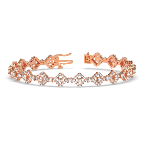 4 Prong Round Rose Gold Tennis Bracelet