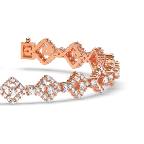 4 Prong Round Rose Gold Tennis Bracelet