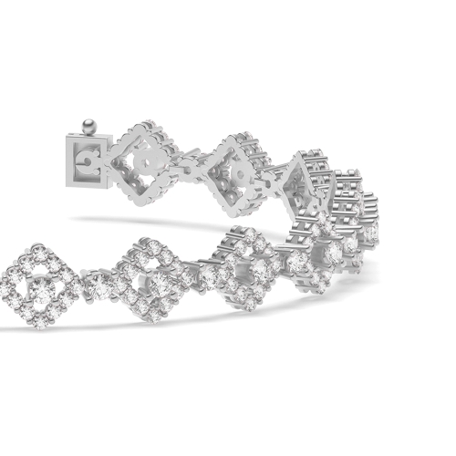 4 Prong Round Square Diamond Bracelets
